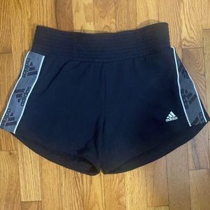 Black shorts with white detailing, high waisted